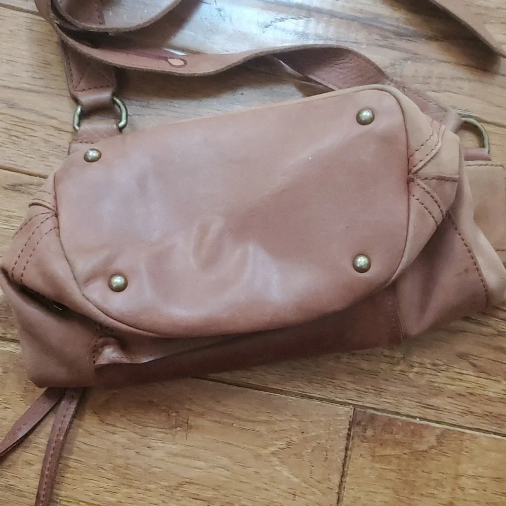 C&C California brown leather bucket bag